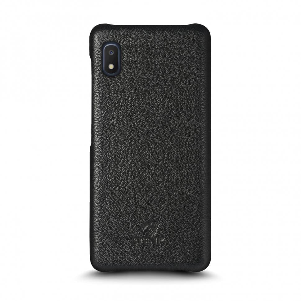 Кожаная накладка Stenk Cover для Samsung Galaxy A10e Selfie Черный (69408)