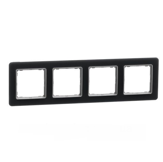 Рамка Чотиримісна Schneider Electric Sedna Elements Чорний скло (29674794)