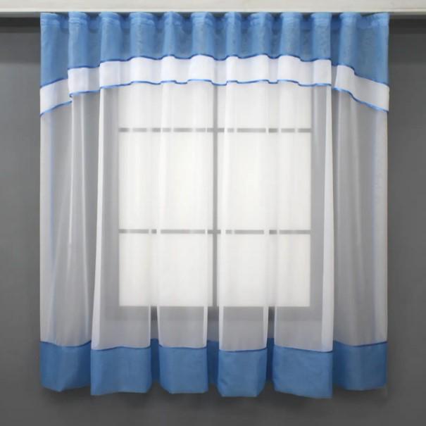 Фіранка кухонна 280х170 см Блакитний/Білий (110к) - фото 1 Фіранка кухонна 280х170 см Блакитний/Білий (110к) - фото 1