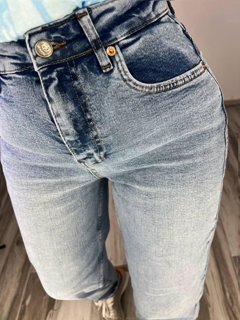 Джинси жіночі Mikaletta 3255 MOM RELAX comfort jeans висока посадка банани стрейчеві р. 29 Блакитний (3899) - фото 3