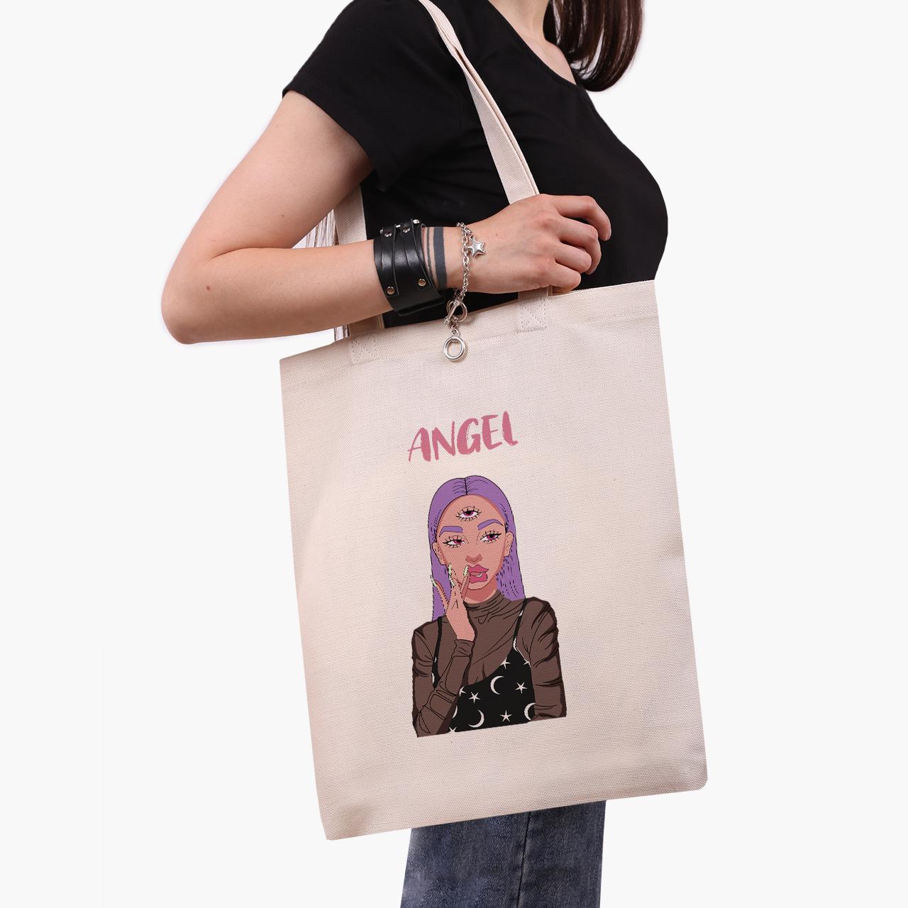 Эко сумка шоппер Angel Digital art 41x35 см Бежевый (9227-1635-WT)