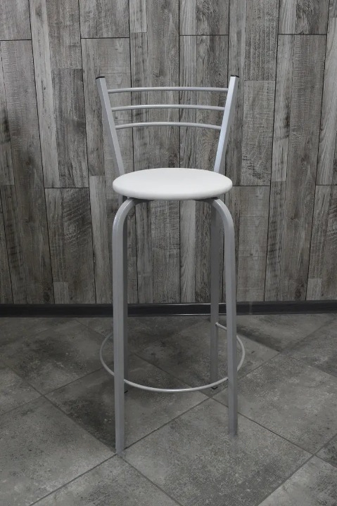 Барний стілець Нік металевий 30х105 см Білий (28374429)