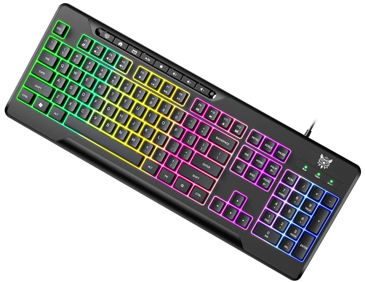 Клавиатура проводная игровая Onikuma G-72 с RGB подсветкой бесшумная 104 клавиши мембранная (4783747)
