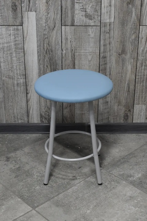 Табурет кухонний Муза металевий з м'яким сидінням 30х45 см Блакитний/Сірий (28374195)