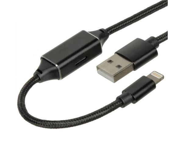 Кабель переходник XG W661 lightning/audio Lightning Black Кабель переходник XG W661 lightning/audio Lightning Black