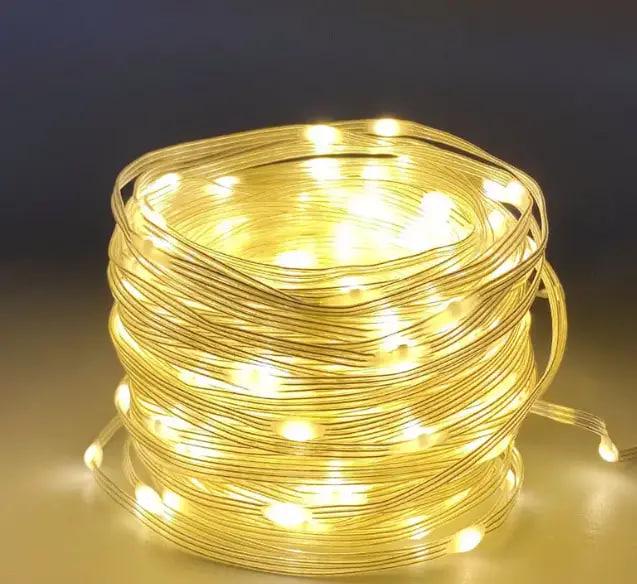 Гирлянда уличная большие капли росы 100 Led 8 режимов 10 м Теплый белый (34714244)