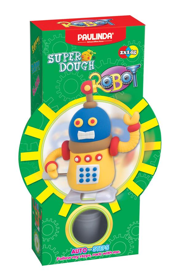 Маса для ліплення Paulinda Super Dough Robot із заводним механізмом Жовтий (PL-081178-2)