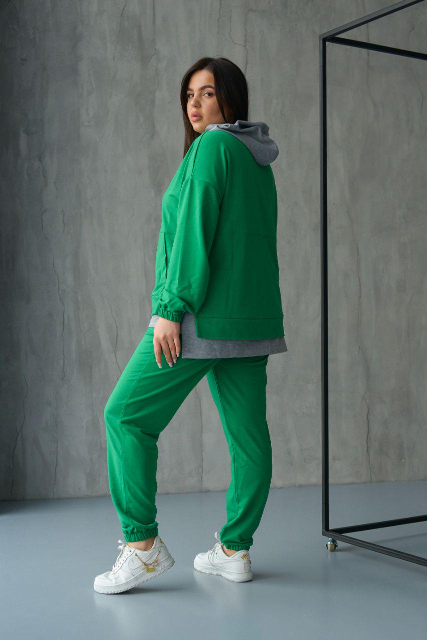 Костюм женский спортивный Имитация L Зеленый (14-5224 1) - фото 3