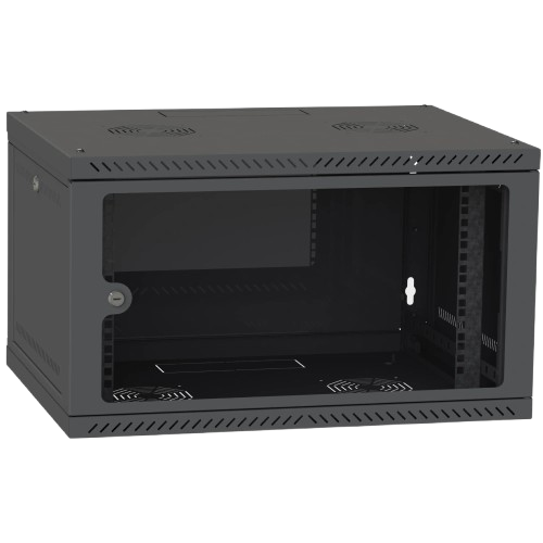 Шкаф серверный телекоммуникационный IPCOM CH-6U RAL9005 со стеклом IP20 600x350 мм Black (33352622)