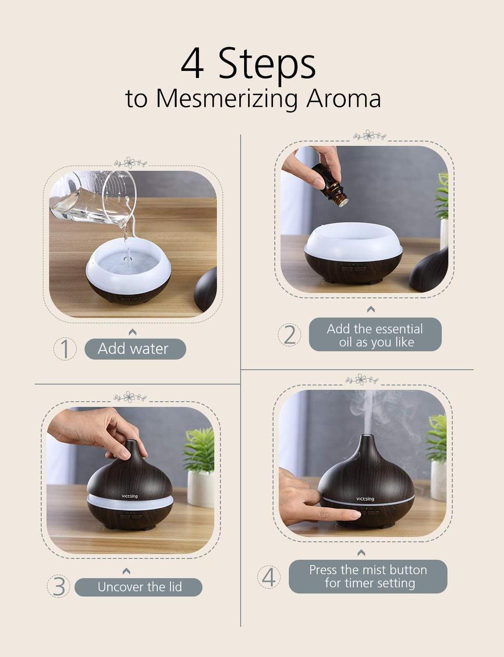 Аромадиффузор VicTsing HM057B - фото 7 Аромадиффузор VicTsing HM057B - фото 7