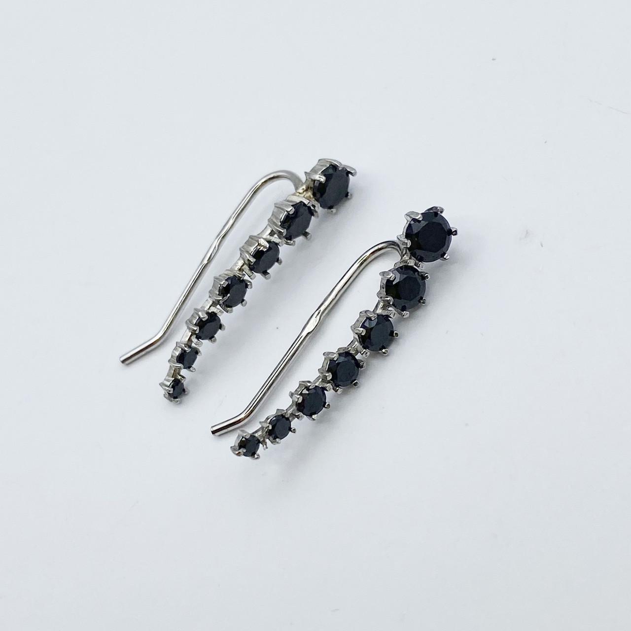 Серьги-каффы серебряные с кубическим цирконием 1,8 г (2227201714)