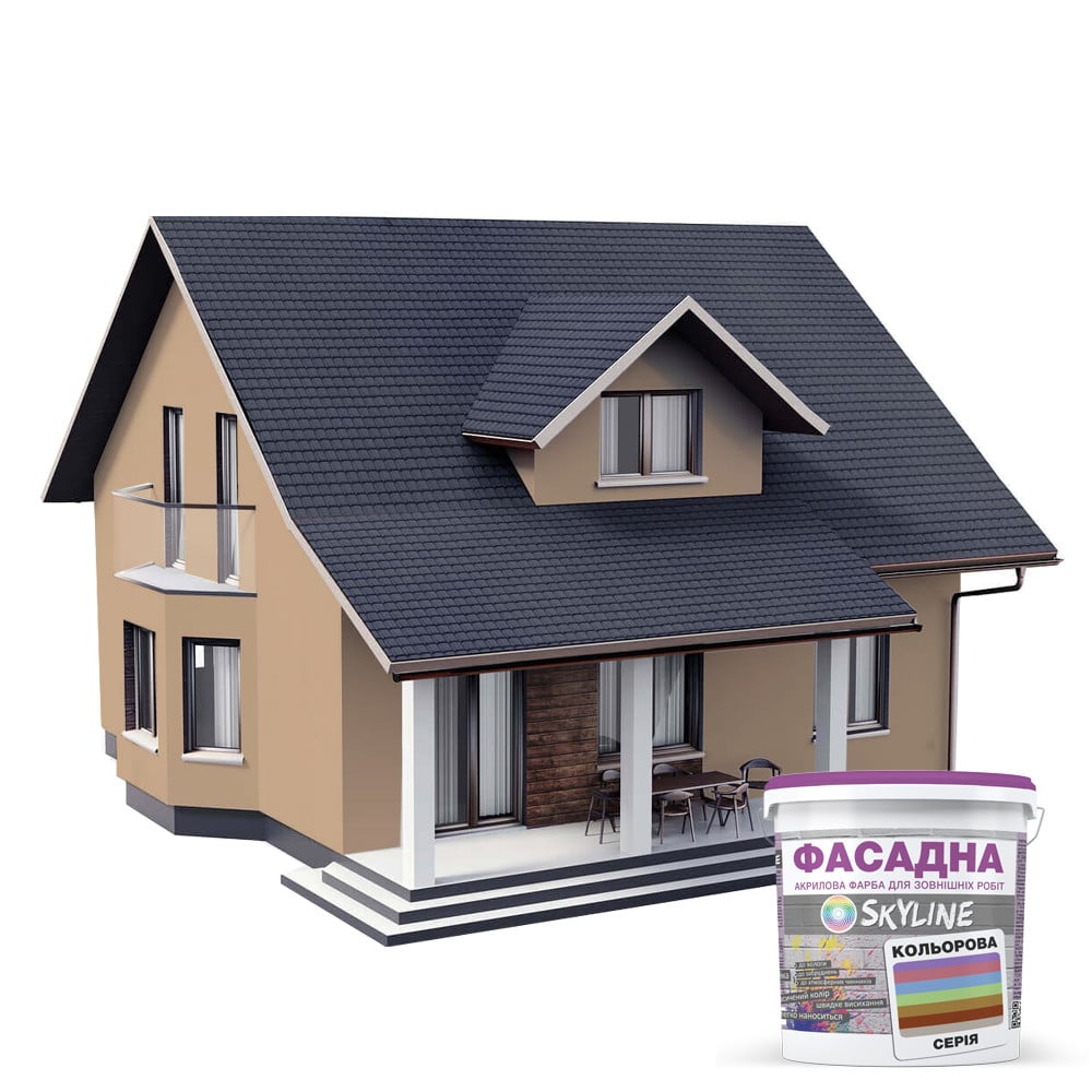Краска акрил-латексная фасадная Skyline 2020-Y50R 3 л Кения (650c0cd04bc23147a0718b28) - фото 3 Краска акрил-латексная фасадная Skyline 2020-Y50R 3 л Кения (650c0cd04bc23147a0718b28) - фото 3