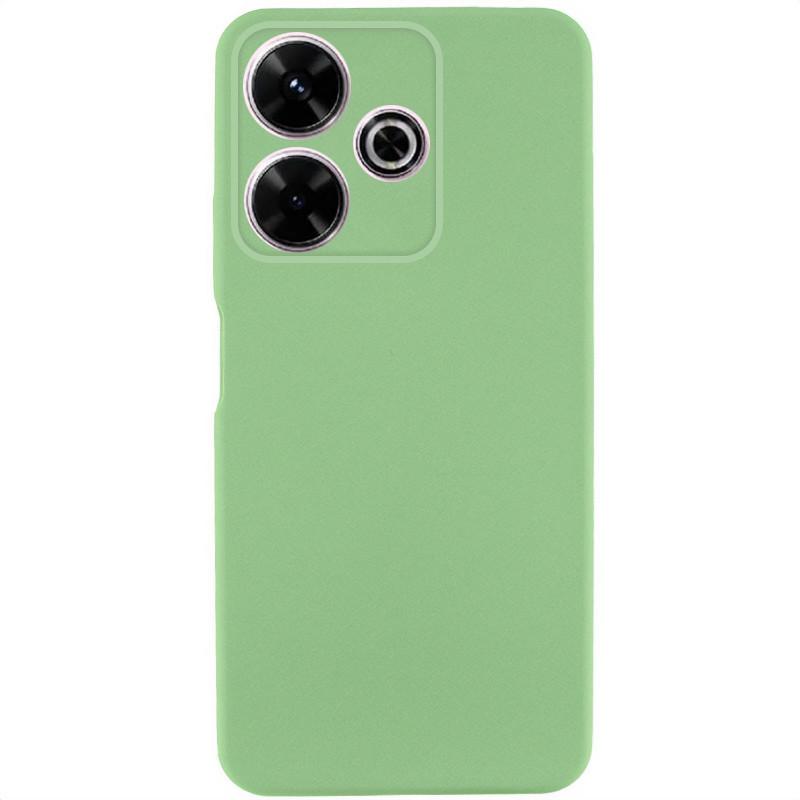 Противоударный чехол TPU GETMAN Liquid Silk Full Camera для Xiaomi Redmi 13 4G / Poco M6 4G Зеленый / Pistachio