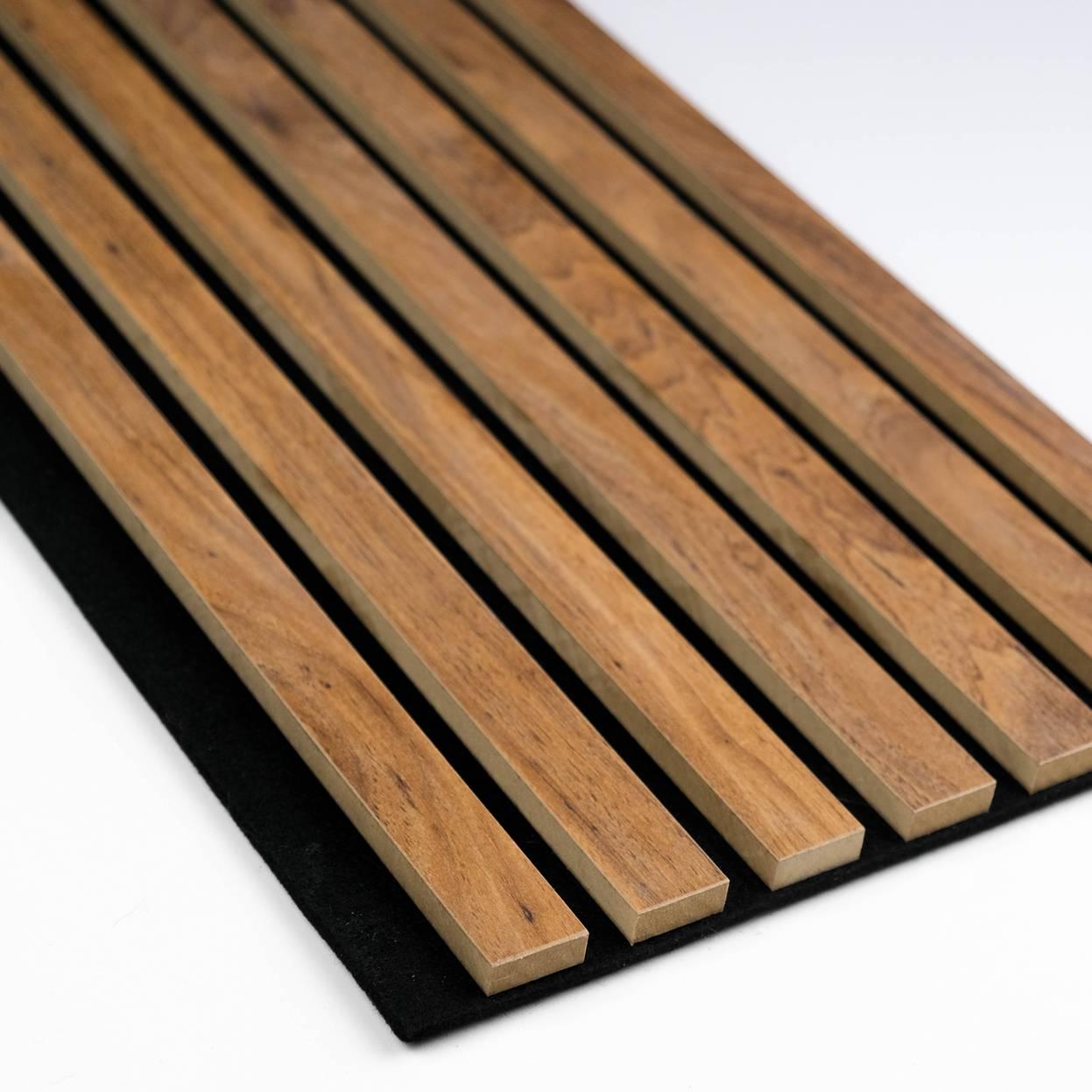 Панель стеновая 3D softpaneli реечная акустическая 2800х295х17 мм Орех пекан