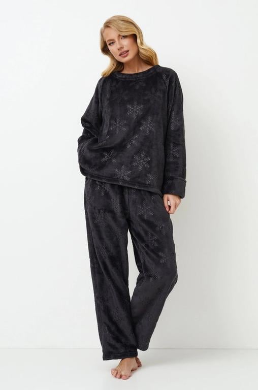 Женская пижама теплая Aruelle S Темно-серый (Becky-set-soft)