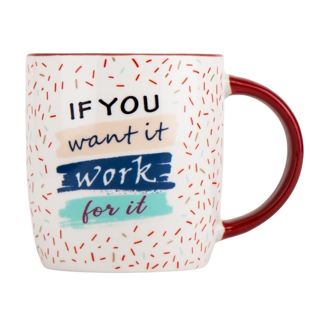 Набор кружек керамических Elisey "If you want it work for it" 350 мл 4 шт. Белый 2 (9071-002)