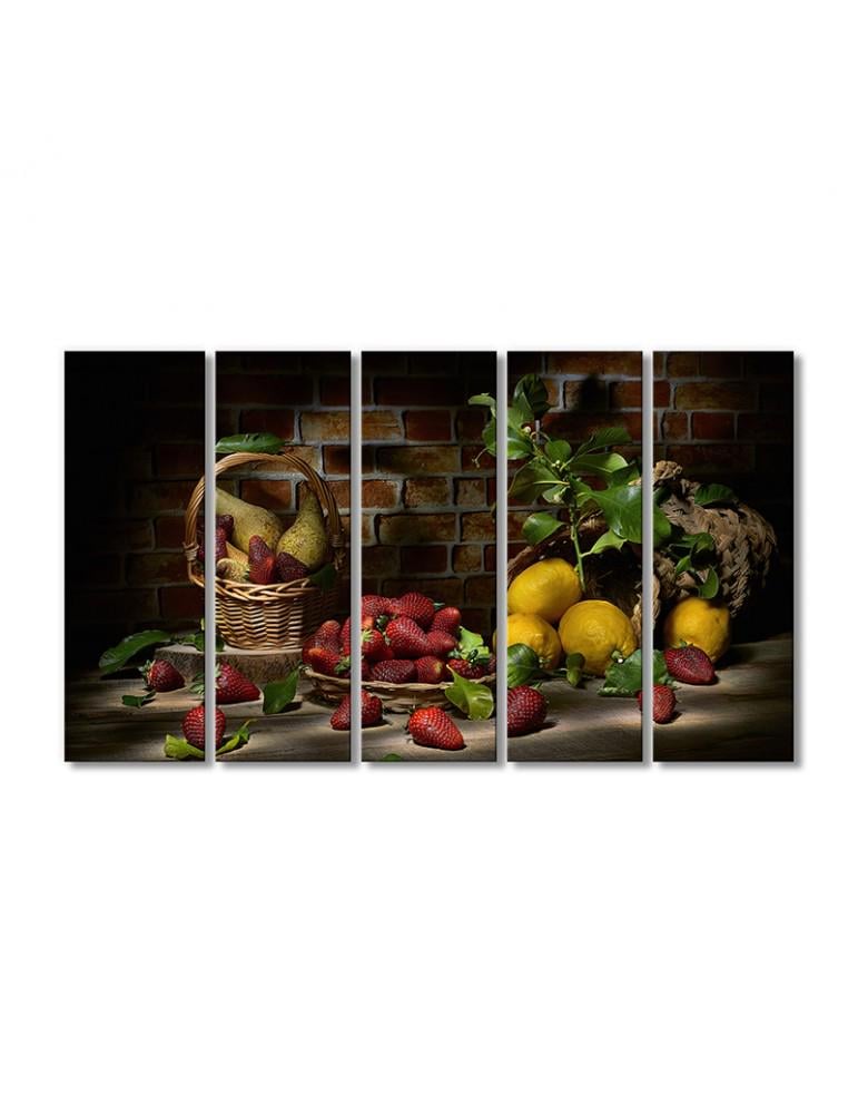Картина модульная Сезонные фрукты 5 модулей 70x105 см