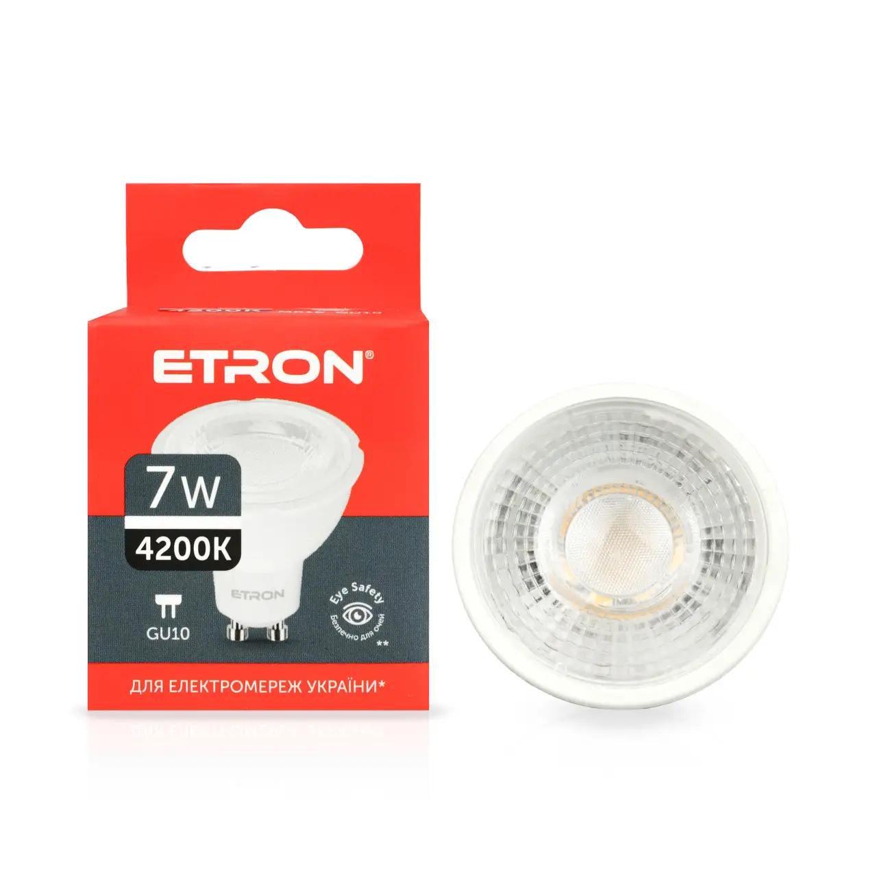 Світлодіодна лампа ETRON MR16 7W 4200K 220V GU10 (1-ELP-856) Світлодіодна лампа ETRON MR16 7W 4200K 220V GU10 (1-ELP-856)