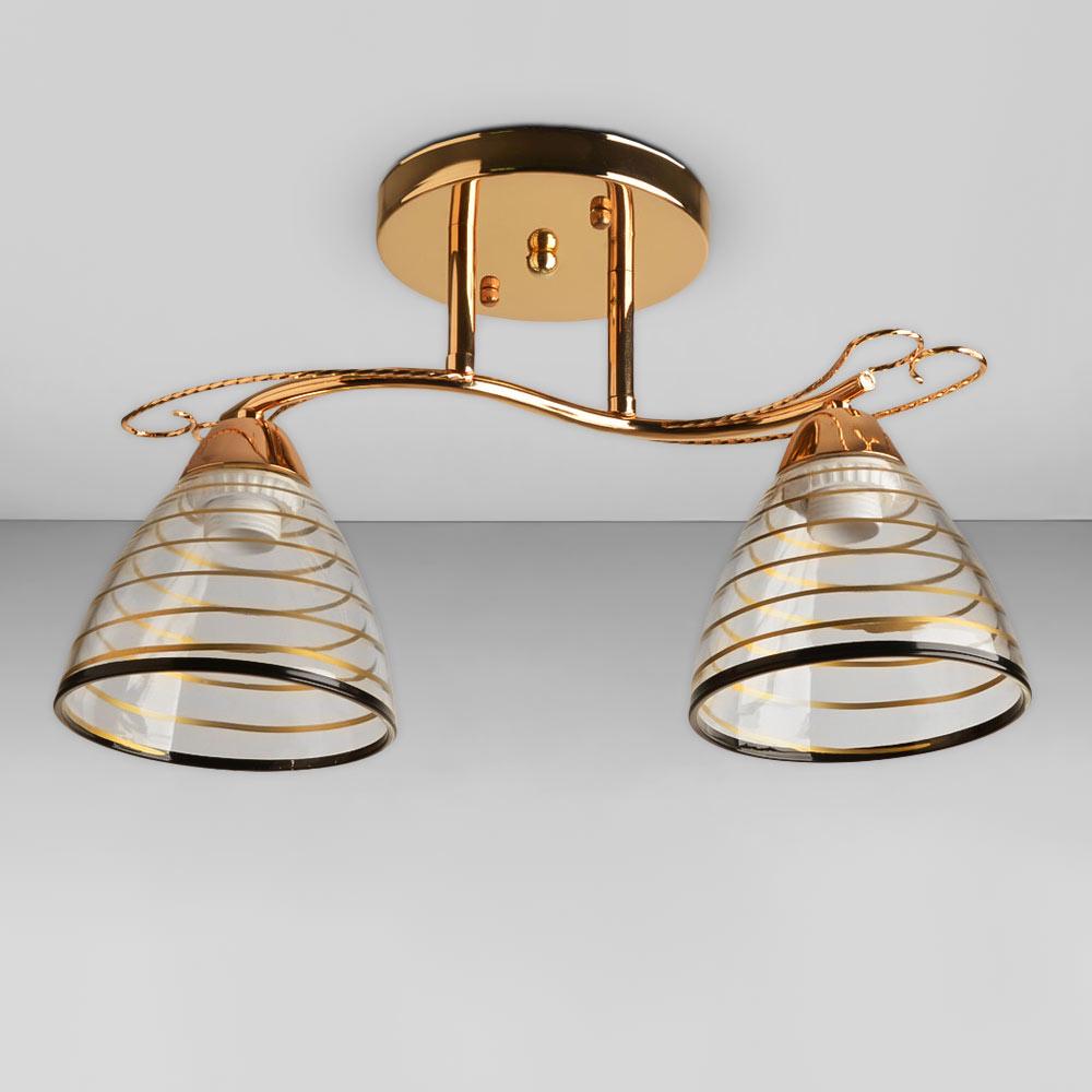 Люстра потолочная Light House SRS-18931/2 с узором Золотой/Прозрачный