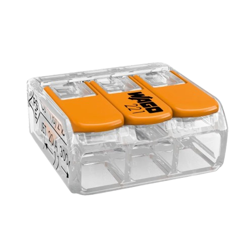 Клемма WAGO 221-413 3 провода 0,2-4 мм² 32А 450V (29425184)