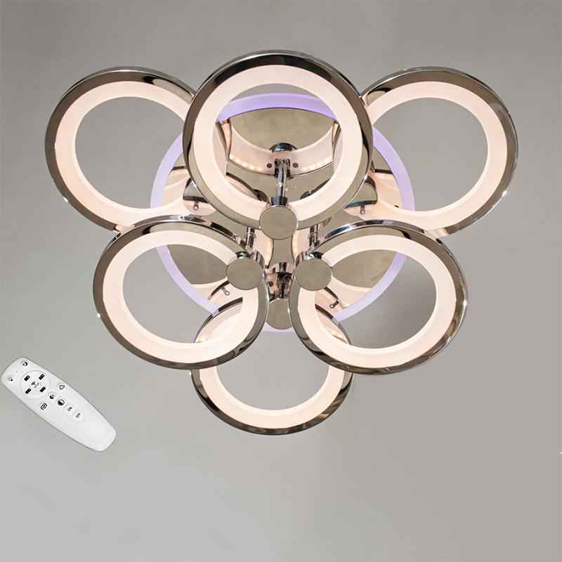 Потолочная люстра LED с диммером и RGB подсветкой DS-18014/3+3HR LED RGB dimmer 90W Хром