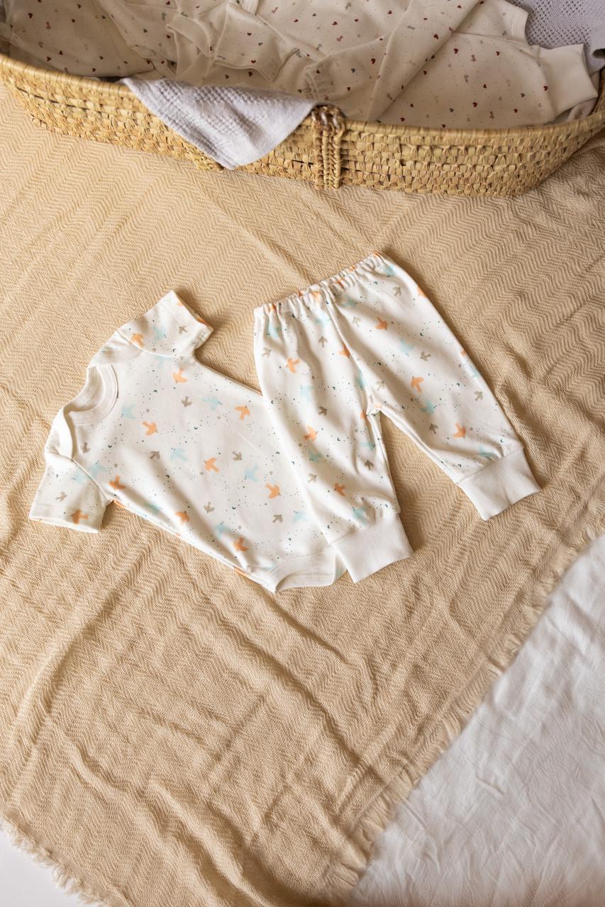 Комплект для  малюка боді з коротким рукавом та штанці інтерлок Пташки 56 см (2705454995) - фото 2