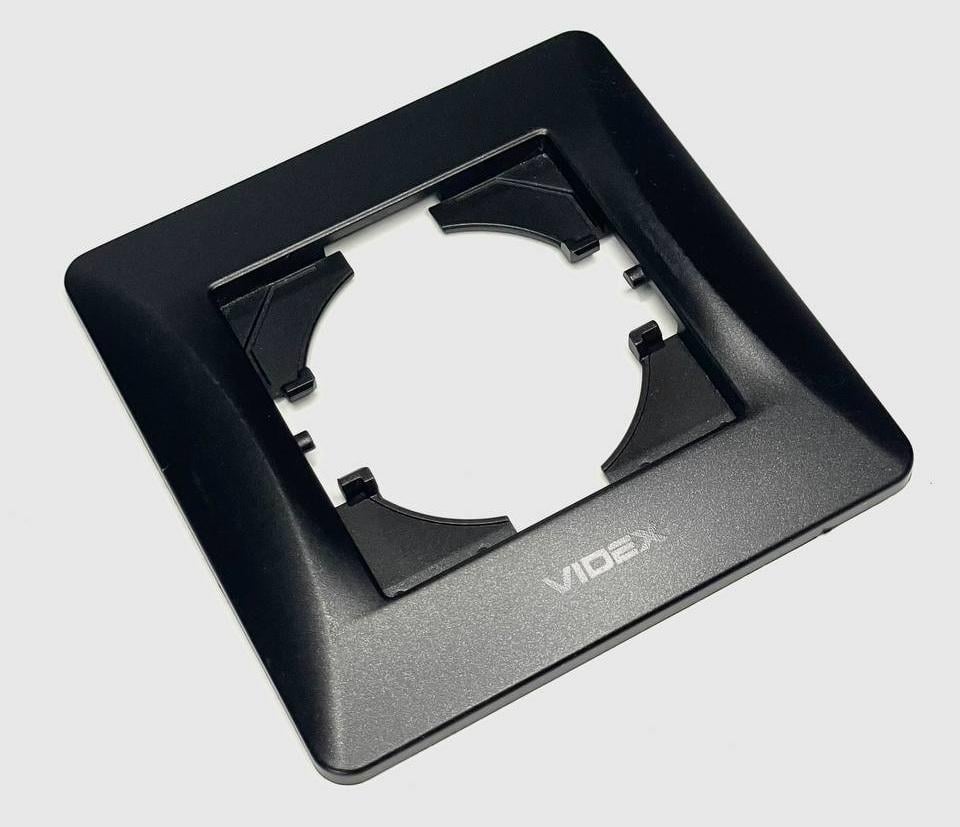 Рамка Videx BINERA на 1 место горизонтальная с надписью Черный