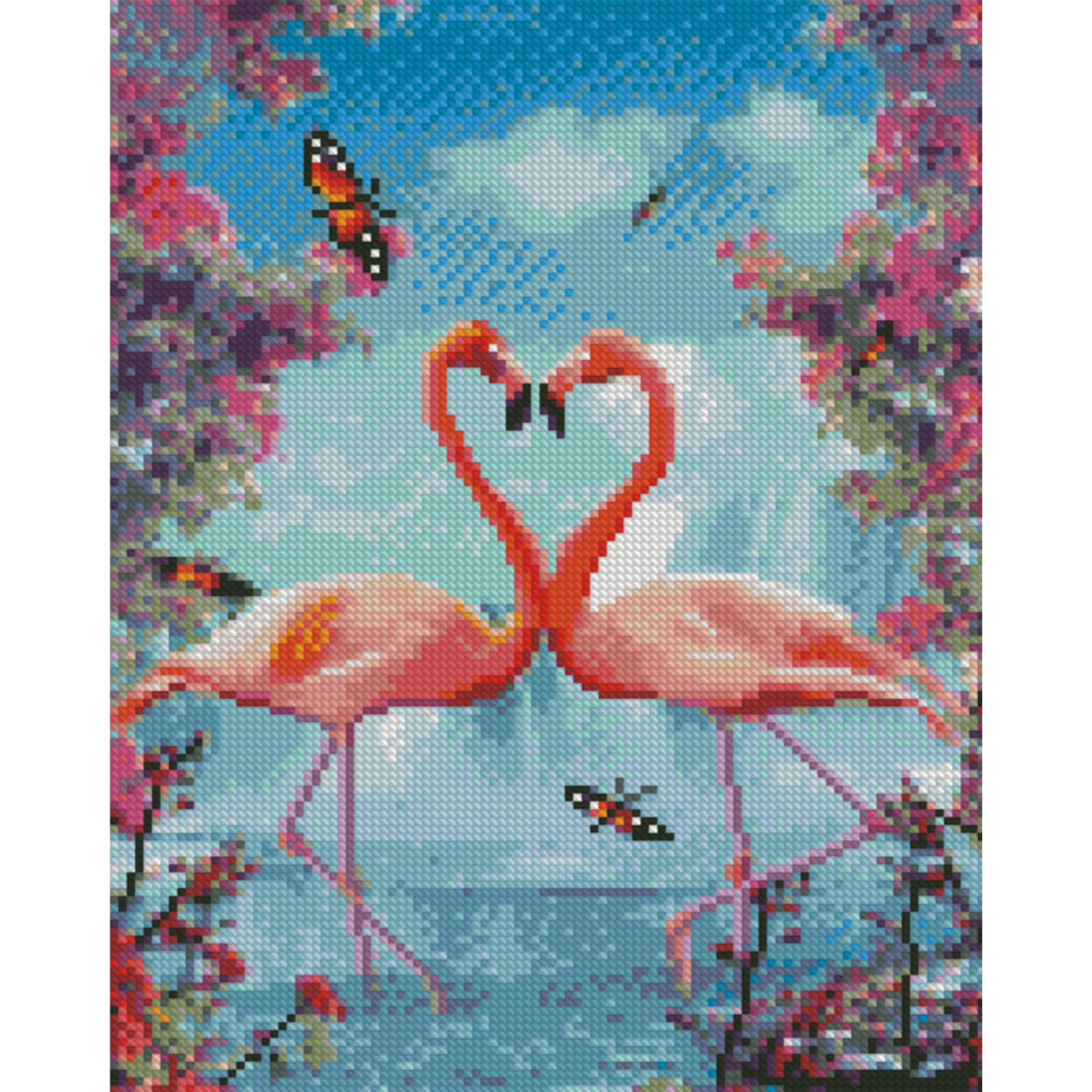 Алмазная мозаика Strateg Розовые фламинго 30x40 см (Str-HX302)