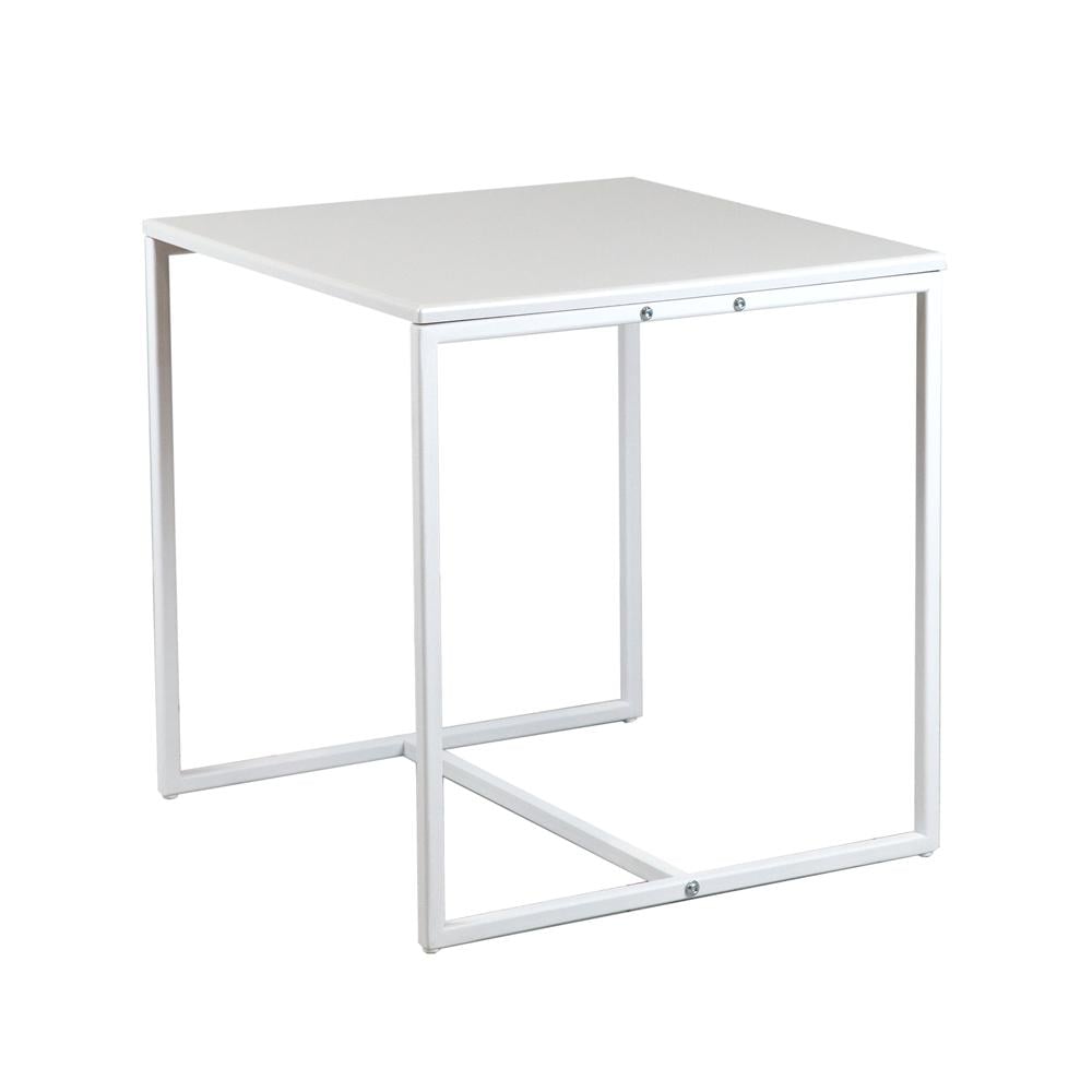 Стол журнальний Loft Commus КУБ 450 white/white сталь + МДФ Білий (480070067)