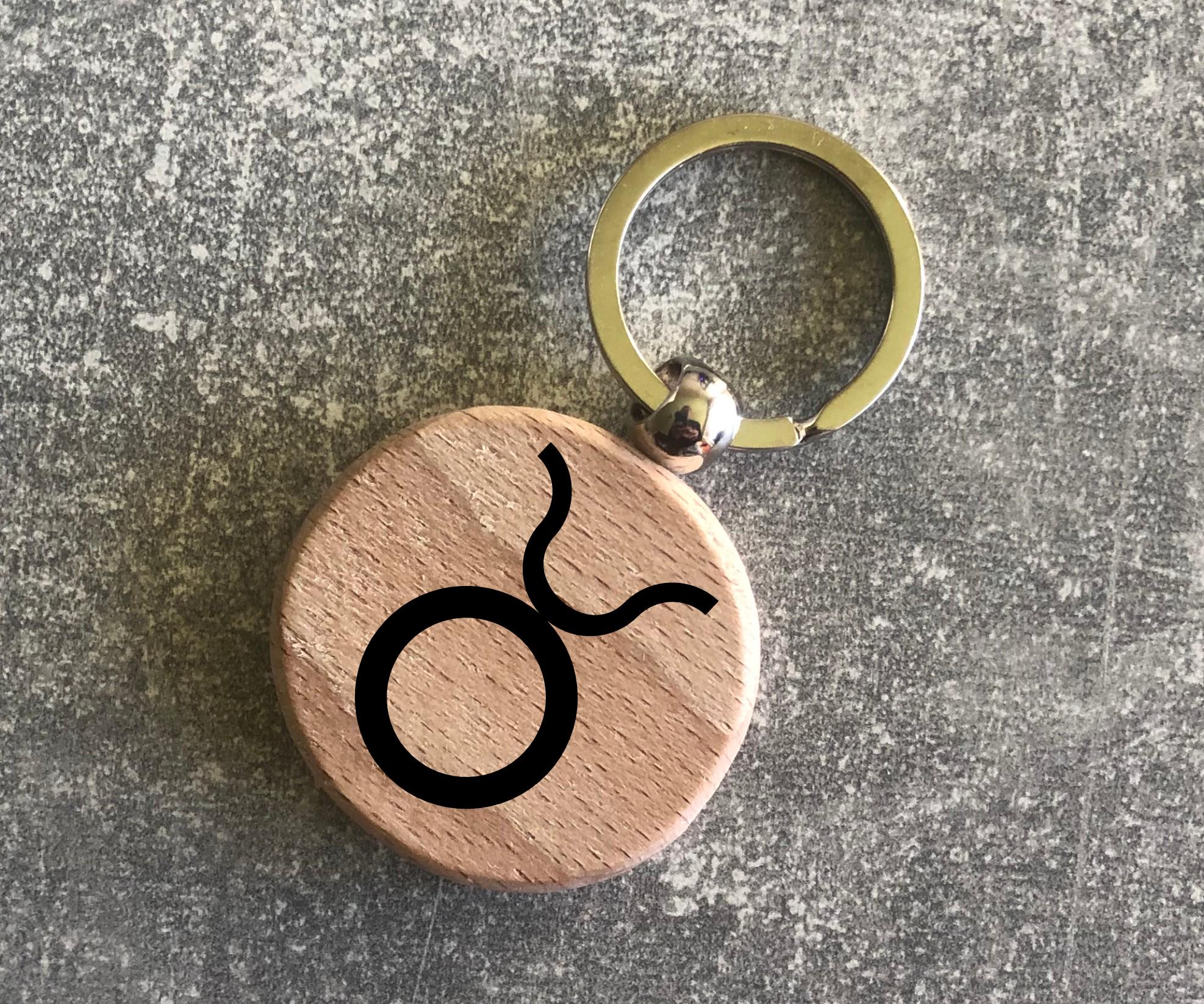 Брелок деревянный круглый с символом зодиака "Телец" (15010204014)