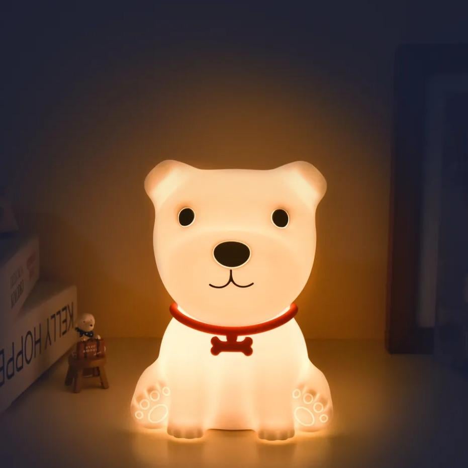 Нічник дитячий Dream Lites Puppy Ведмедик силіконовий акумуляторний 7 кольорів світіння Білий (51171) - фото 4 Нічник дитячий Dream Lites Puppy Ведмедик силіконовий акумуляторний 7 кольорів світіння Білий (51171) - фото 4