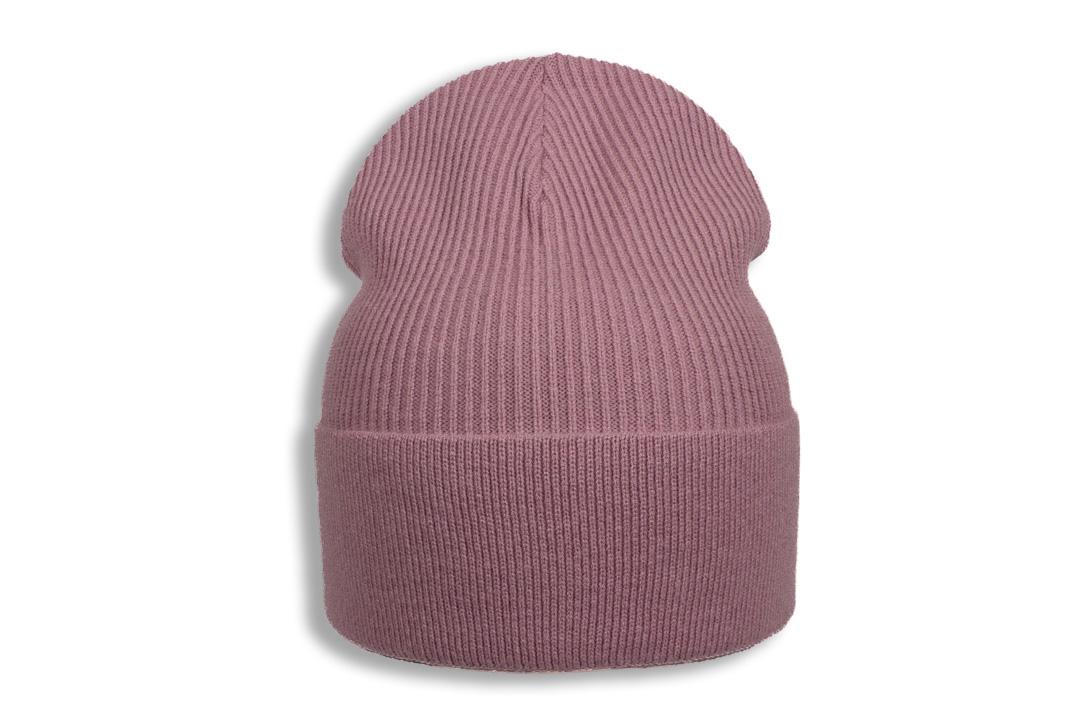 Шапка молодіжна Apex Джекі в рубчик з відворотом кашемірова одинарна one size Темно-пудровий (282156)