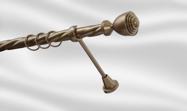 Карниз для штори Plastidea Палаціо металевий одинарний кручений з гачками D 25 мм 300 см Антик Карниз для штори Plastidea Палаціо металевий одинарний кручений з гачками D 25 мм 300 см Антик