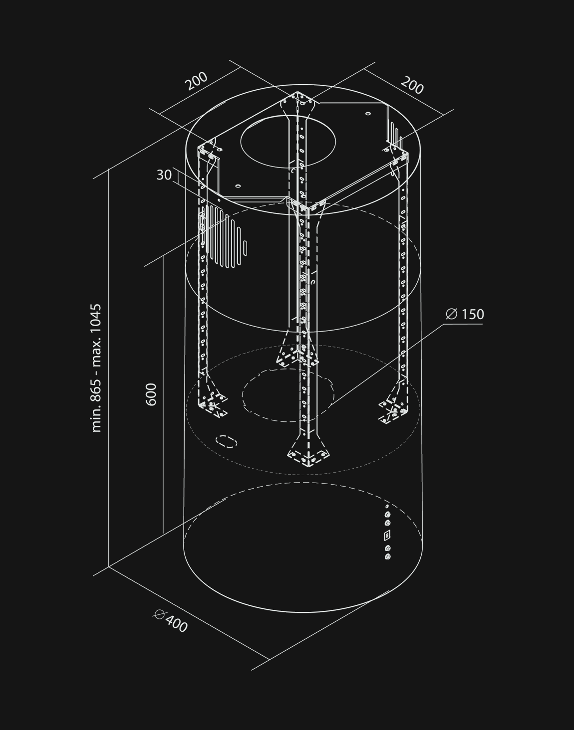 Витяжка NORTBERG Cylindro 40 см Black matt (3336) - фото 7