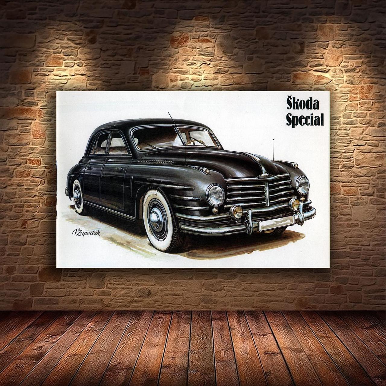 Картина на холсте Ретро автомобиль 30х40 см (M126)