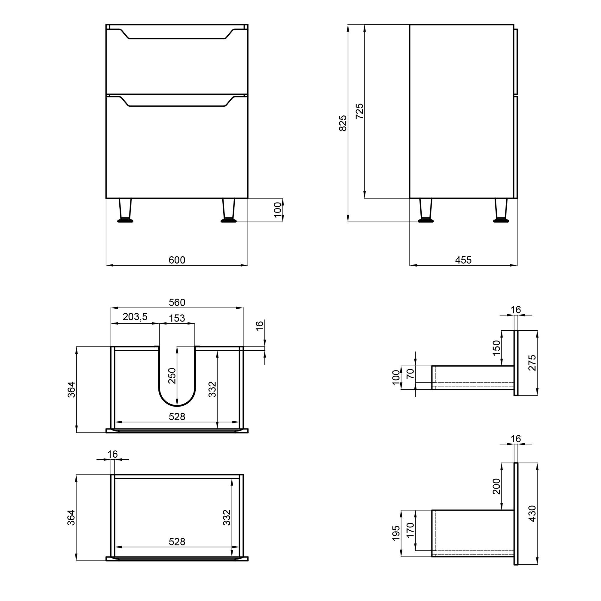 Тумба напольная Q-tap Scorpio 605х825х460 мм White (QT1473TNВ601W) - фото 2