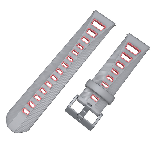 Ремешок для смарт-часов MiJobs Sport Youth силиконовый 20 мм Серый/Розовый (1991P)