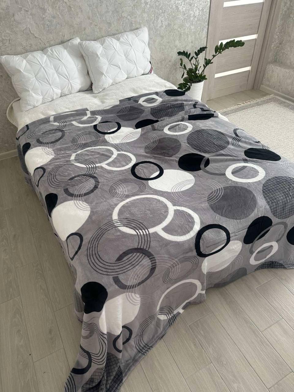 Плед велюровый плюшевый евро 200x220 см Серый (Д-al-velurpl-006)