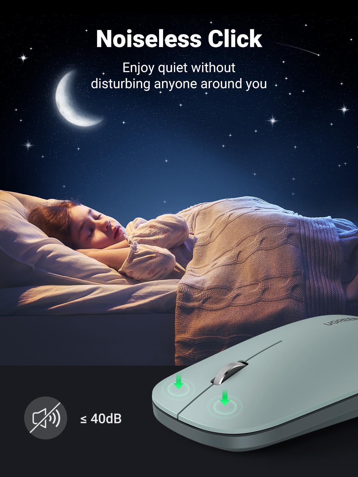 Мишка бездротова UGREEN 4000 DPI 2.4G з USB-приймачем оптична Зелений (90374) - фото 12