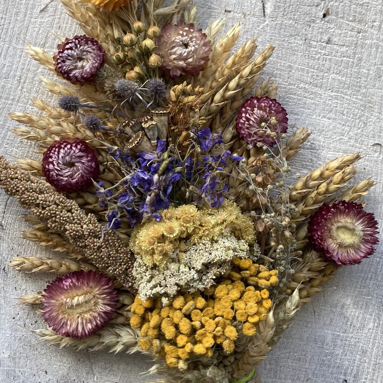 Оберег из сухоцветов полевых цветов и злаков 40 см (1696142702) - фото 3 Оберег из сухоцветов полевых цветов и злаков 40 см (1696142702) - фото 3