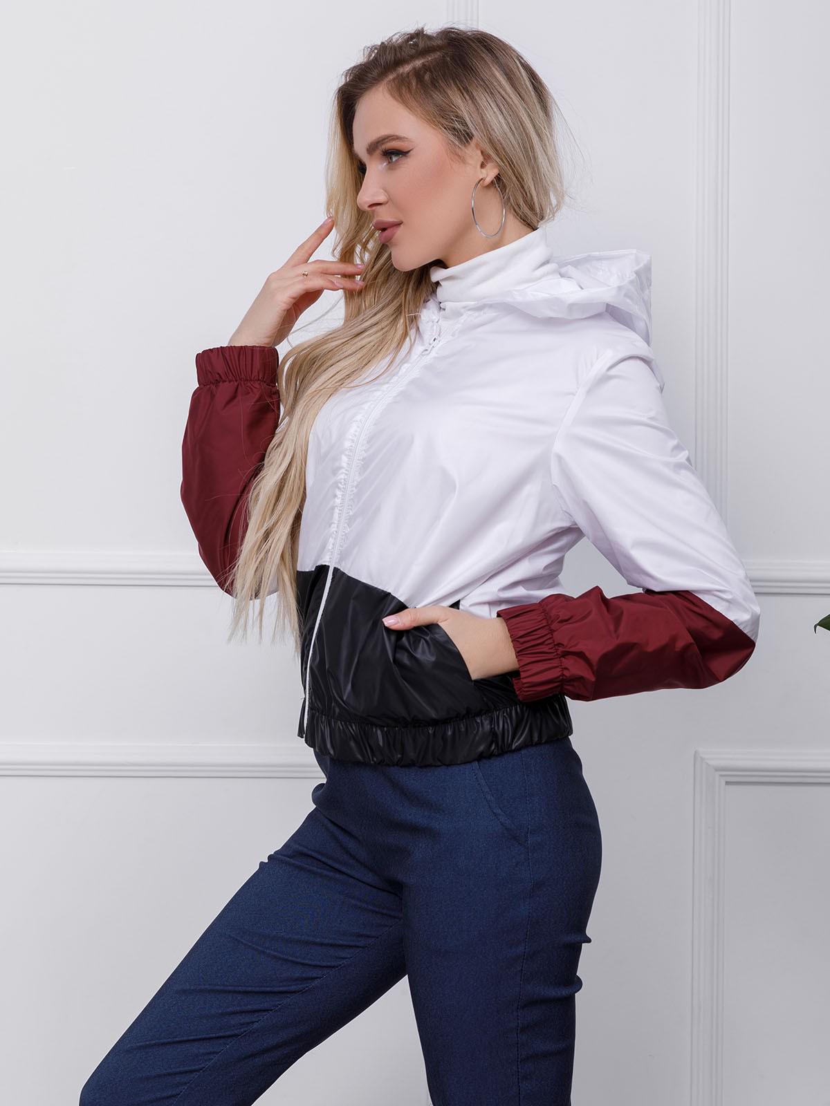 Куртка ISSA PLUS L Чорний/Бордовий (SA-123) - фото 2