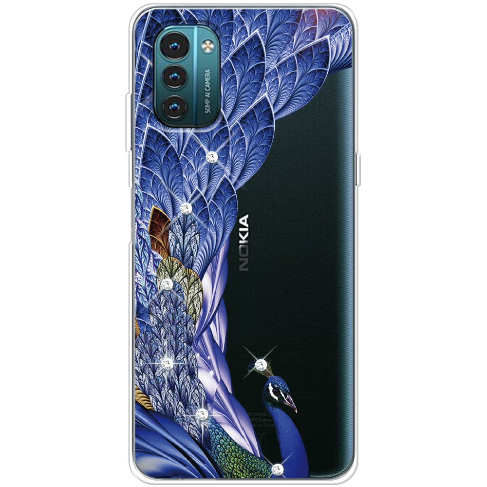 Чохол BoxFace Nokia G21 Павич зі стразами Прозорий силікон (44288-rs7-44288)
