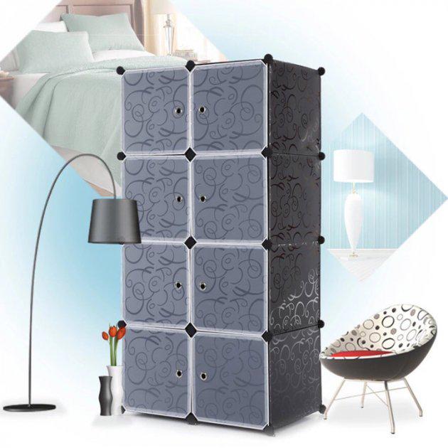 Шкаф органайзер Storage Cube Cabinet МР 28-51 пластиковый Черный - фото 