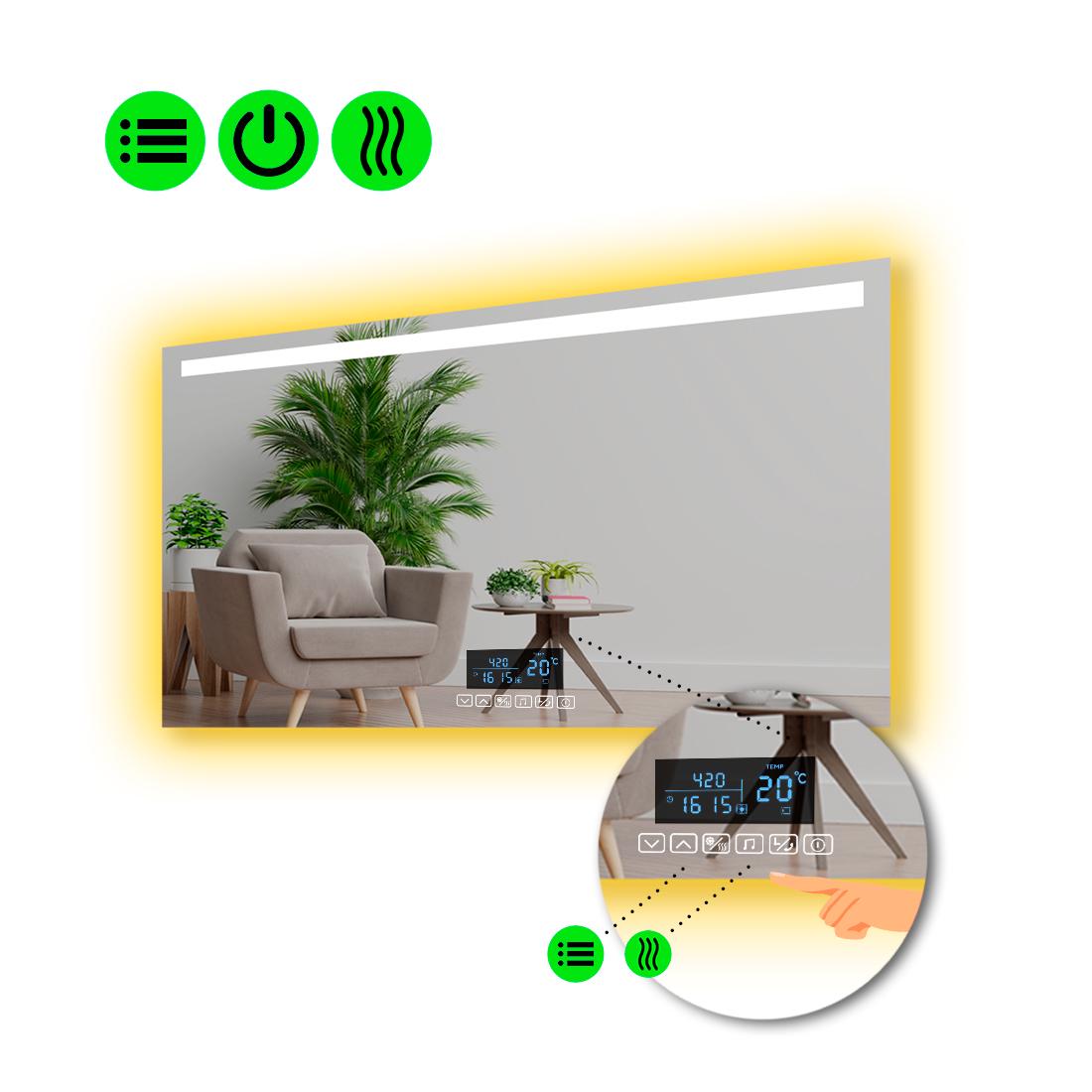 Зеркало с LED подсветкой Benita с Smart-блоком и подогревом 120x80 см (8994992)