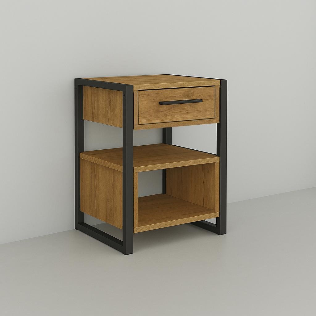 Тумба для прихожей Tobi Sho Степ ЛТ-8 в стиле Лофт с ящиком 460х350х600 мм Файервуд