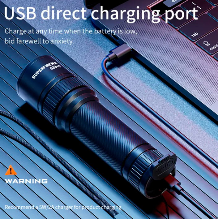 Фонарь ручной аккумуляторный S33-C SuperFire 210 Lumen IP44 (2506405503) - фото 6