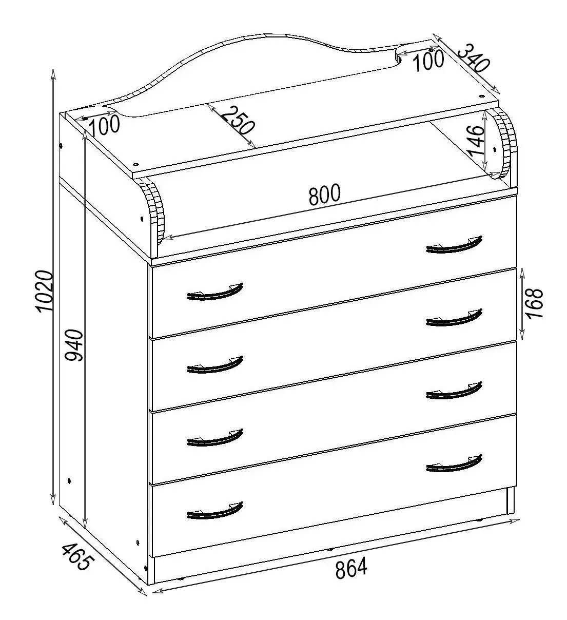 Комод пеленальний Kontinent №1 зі знімними бортиками 86,4х46,5х102 см Дуб Шамоні Світлий (81732466) - фото 3 Комод пеленальний Kontinent №1 зі знімними бортиками 86,4х46,5х102 см Дуб Шамоні Світлий (81732466) - фото 3