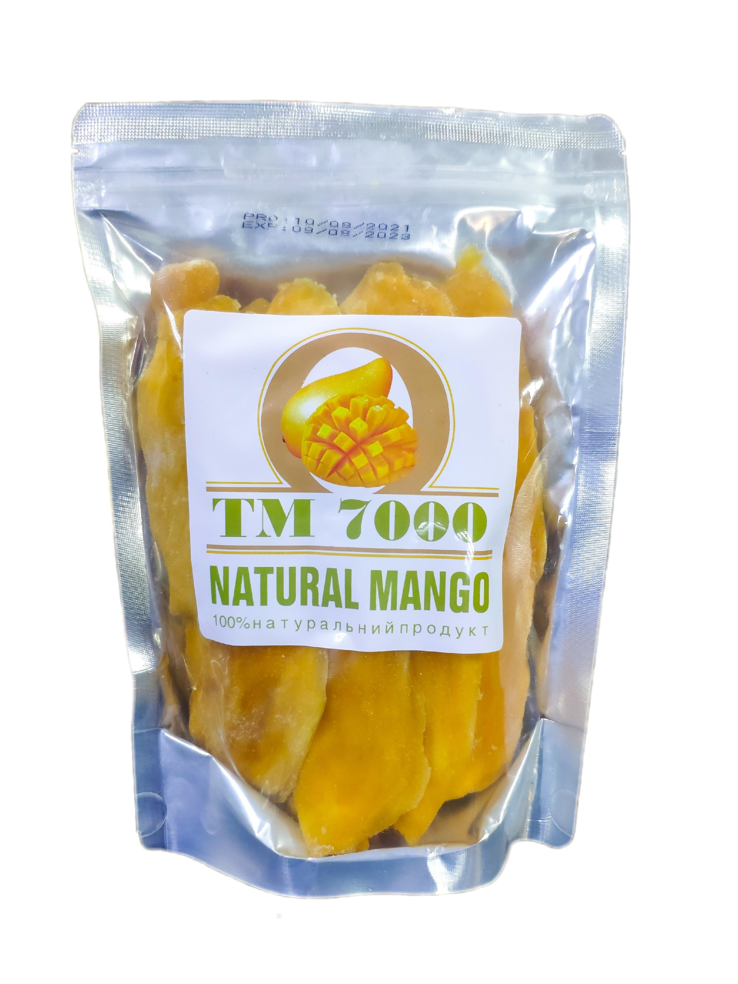 Манго сушеный ТМ 7000 Mango Natural без сахара 500 г Манго сушеный ТМ 7000 Mango Natural без сахара 500 г