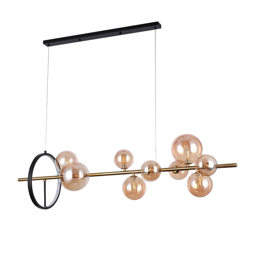 Люстра молекула підвісна Levistella 918LP267-10 GAB/BR плафони коричневі Чорний/Бронза