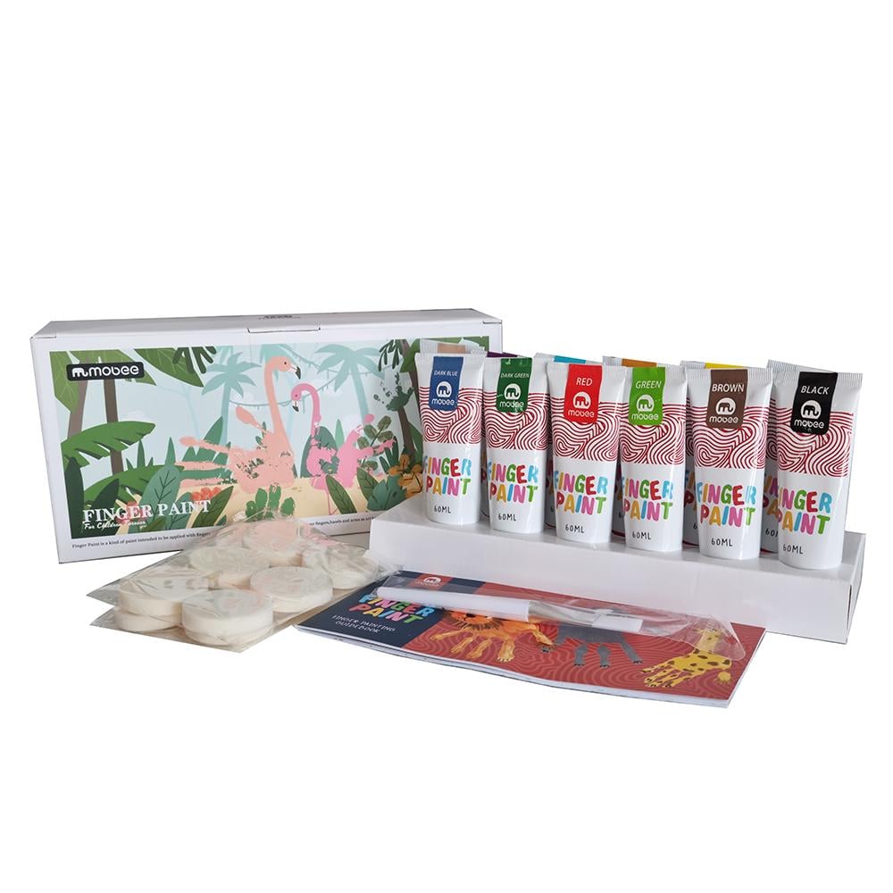 Краски пальчиковые для детей Mobee 12 цветов